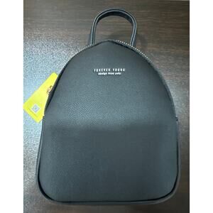 FOREVER YOUNG PL931-5 PU Leather Backpack Women Casual Dual Shoulder Bag - Black